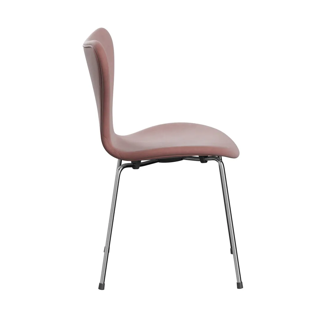 Fritz Hansen Series 7™ Chair Full Upholstery, Chrome/Belfast Velvet Misty Rose
