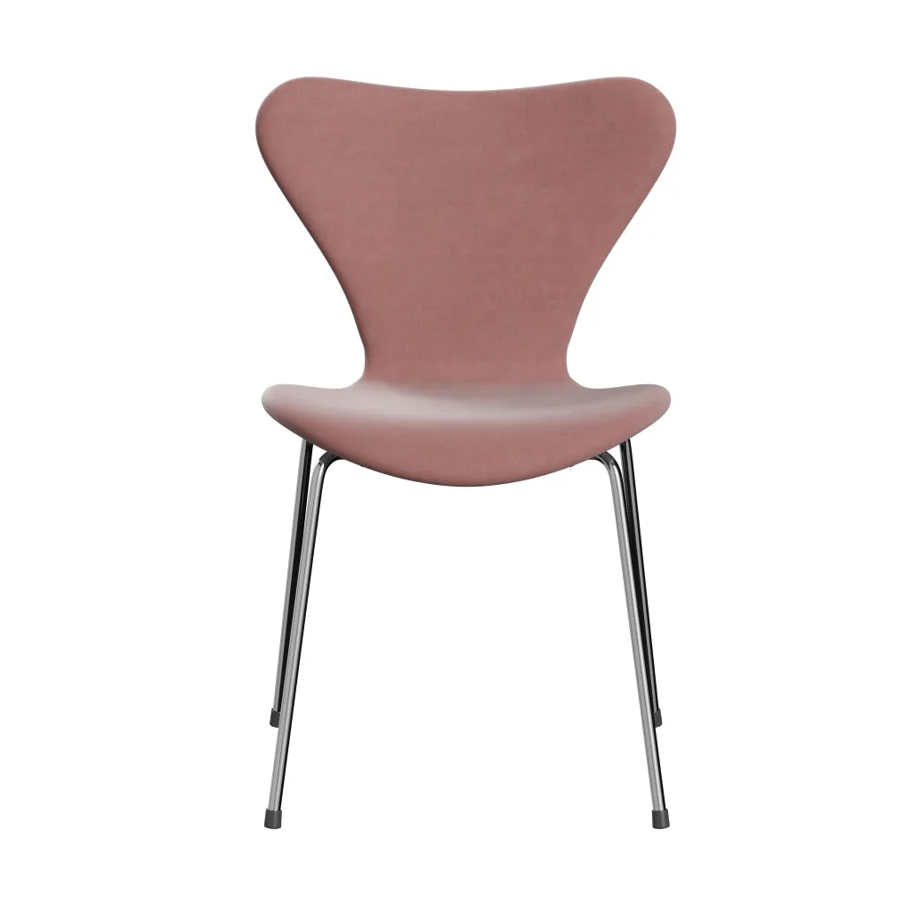 Fritz Hansen Series 7™ Chair Full Upholstery, Chrome/Belfast Velvet Misty Rose