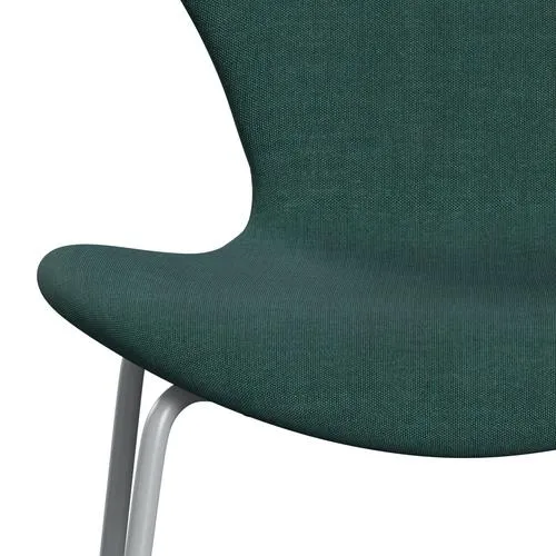 Fritz Hansen Series 7™ Chair Full Upholstery, Silver Grey/Canvas Emerald Green