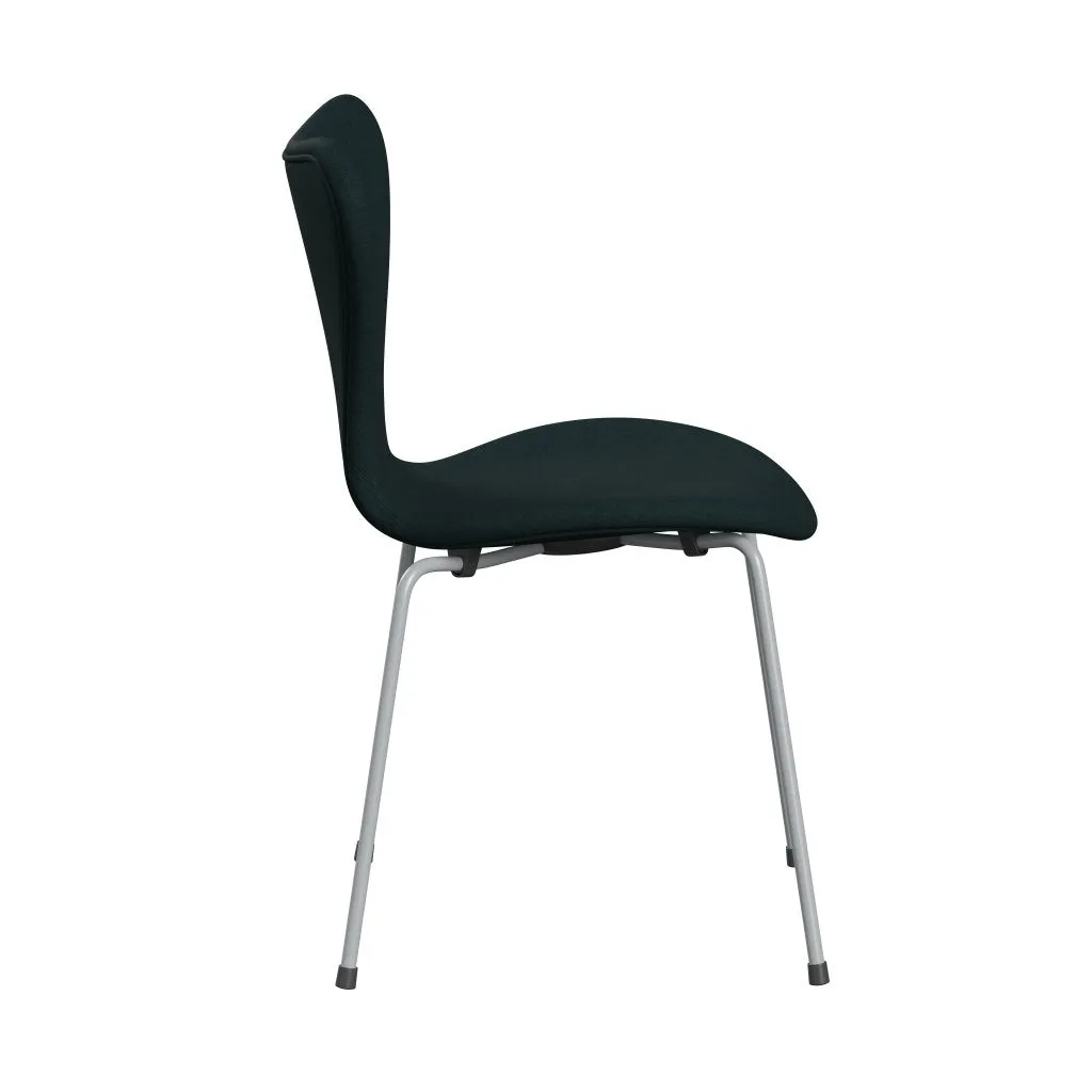 Fritz Hansen Series 7™ Chair Full Upholstery, Silver Grey/Divina Dark Green (Div886)
