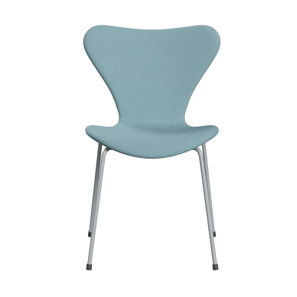Fritz Hansen Series 7™ Chair Full Upholstery, Silver Grey/Fame Turquoise Light