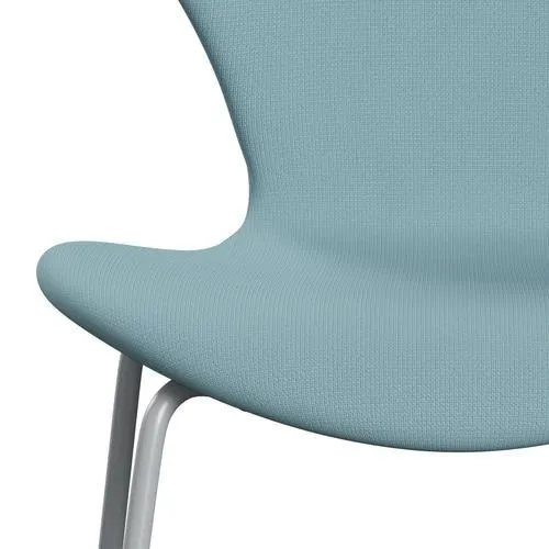 Fritz Hansen Series 7™ Chair Full Upholstery, Silver Grey/Fame Turquoise Light