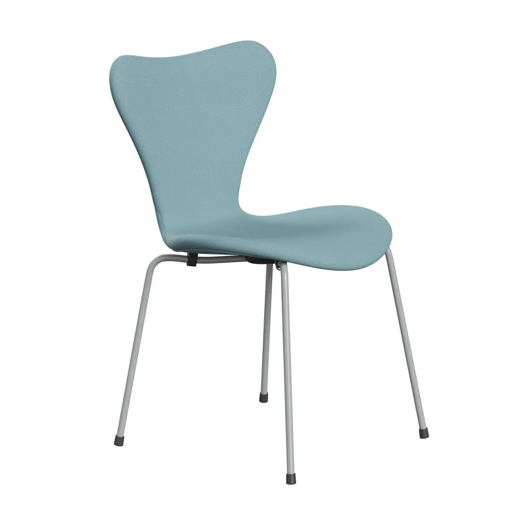 Fritz Hansen Series 7™ Chair Full Upholstery, Silver Grey/Fame Turquoise Light