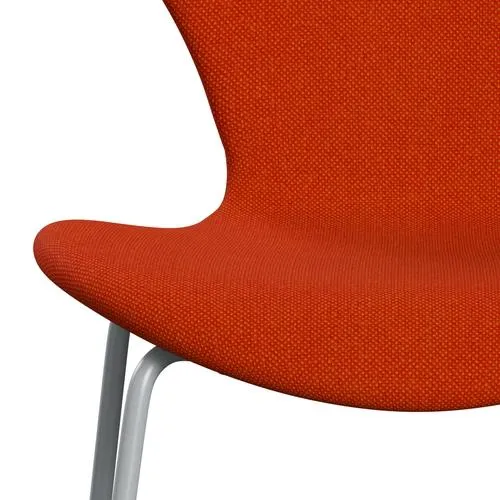 Fritz Hansen Series 7™ Chair Full Upholstery, Silver Grey/Hallingdal Red/Orange