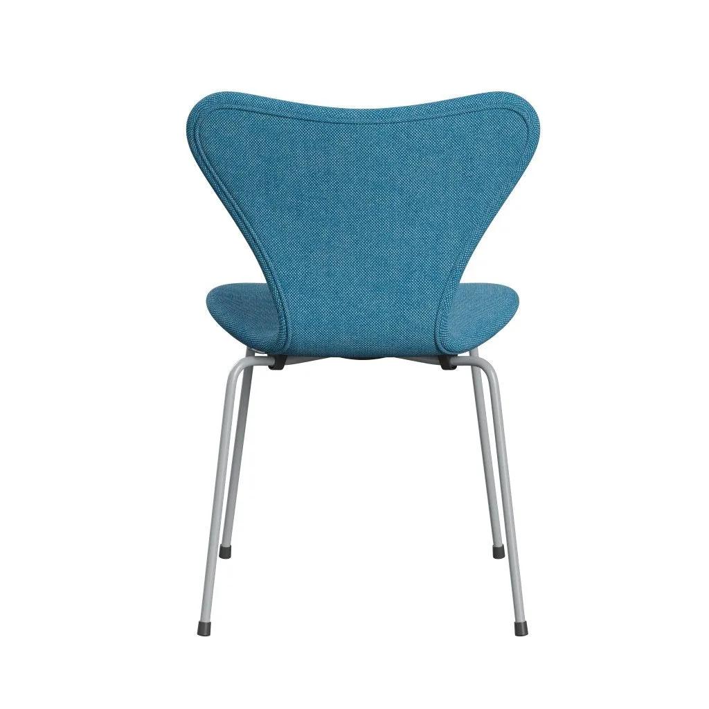 Fritz Hansen Series 7™ Chair Full Upholstery, Silver Grey/Hallingdal White/Turquoise
