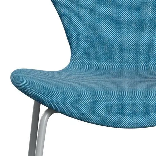 Fritz Hansen Series 7™ Chair Full Upholstery, Silver Grey/Hallingdal White/Turquoise