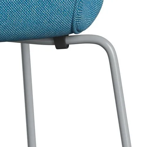 Fritz Hansen Series 7™ Chair Full Upholstery, Silver Grey/Hallingdal White/Turquoise