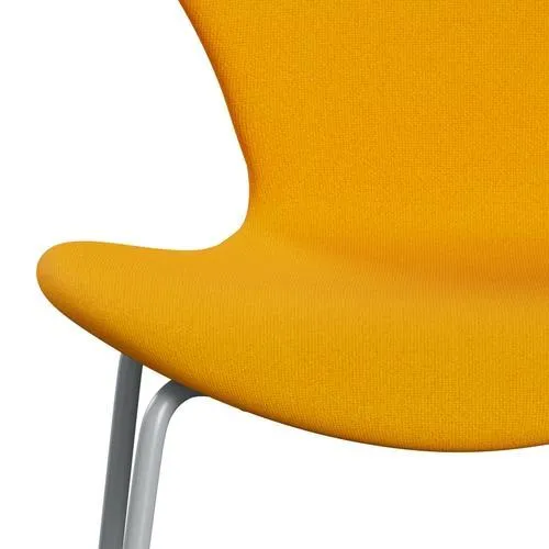 Fritz Hansen Series 7™ Chair Full Upholstery, Silver Grey/Tonus Yellow Orange