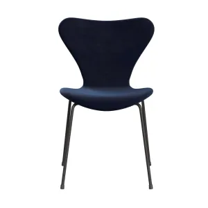 Fritz Hansen Series 7™ Chair Full Upholstery, Warm Graphite/Belfast Velvet Midnight Blue