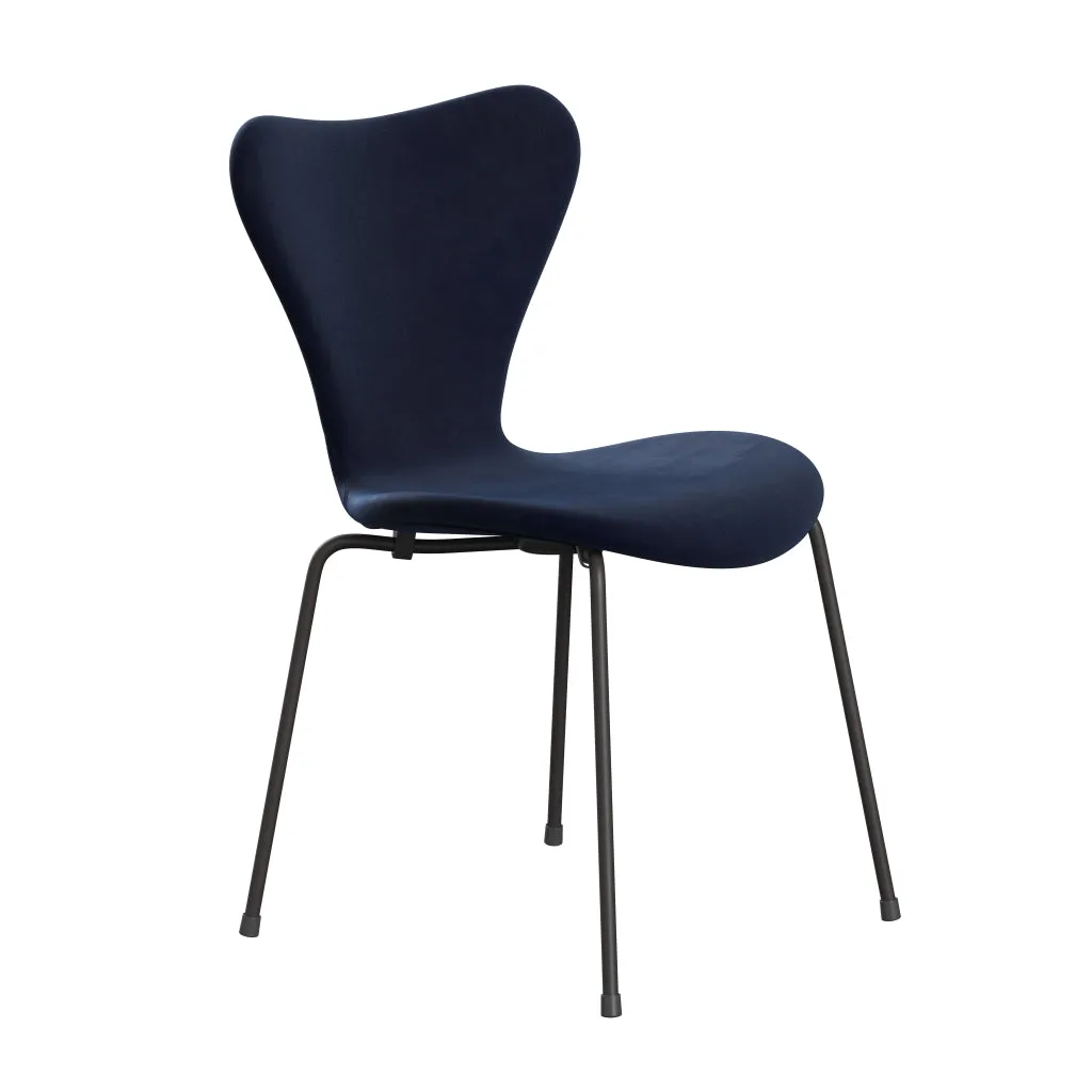 Fritz Hansen Series 7™ Chair Full Upholstery, Warm Graphite/Belfast Velvet Midnight Blue