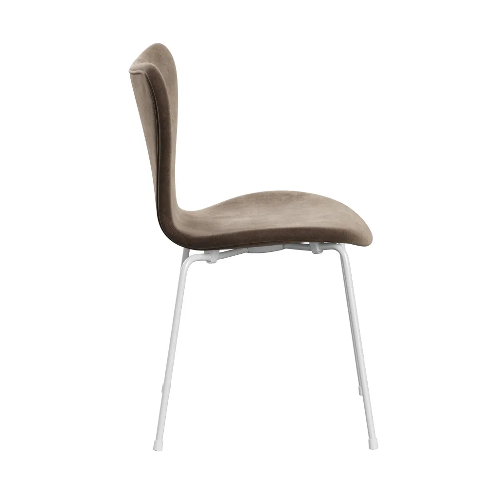 Fritz Hansen Series 7™ Chair Full Upholstery, White/Belfast Velvet Grey Brown