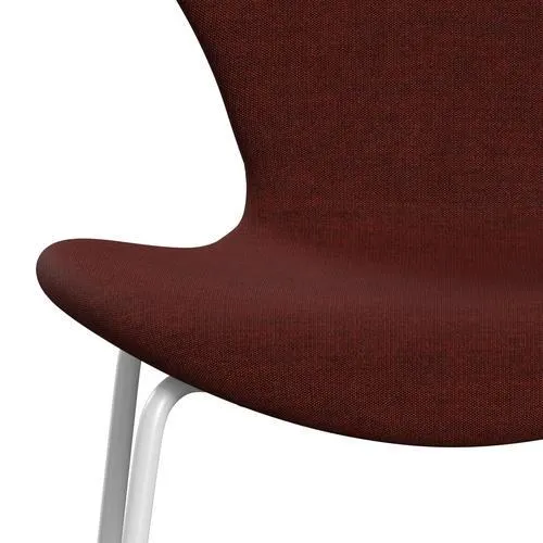 Fritz Hansen Series 7™ Chair Full Upholstery, White/Canvas Dark Red