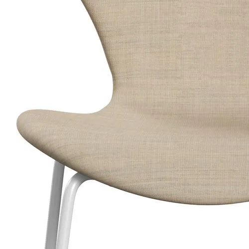 Fritz Hansen Series 7™ Chair Full Upholstery, White/Canvas Sand Light