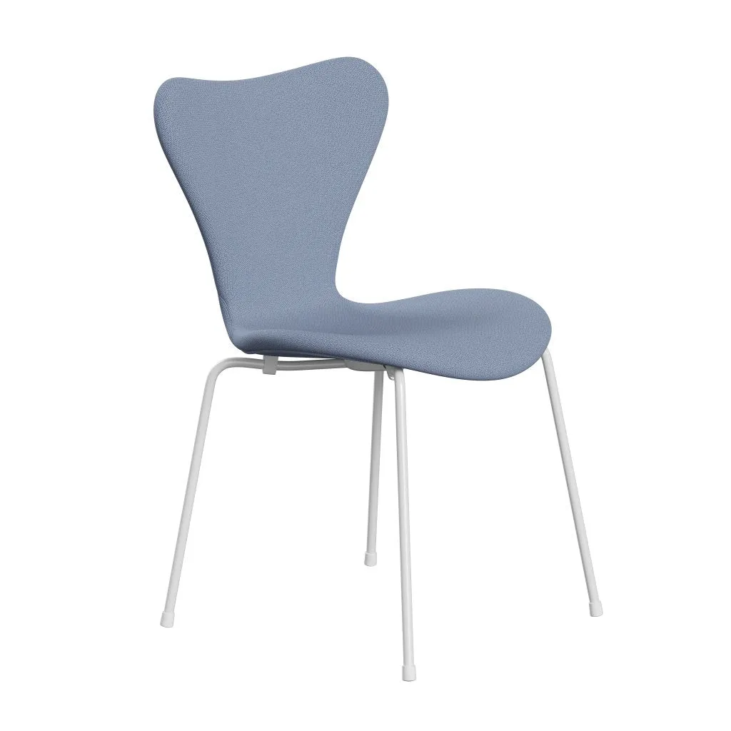 Fritz Hansen Series 7™ Chair Full Upholstery, White/Capture Light Blue (Cp4902)