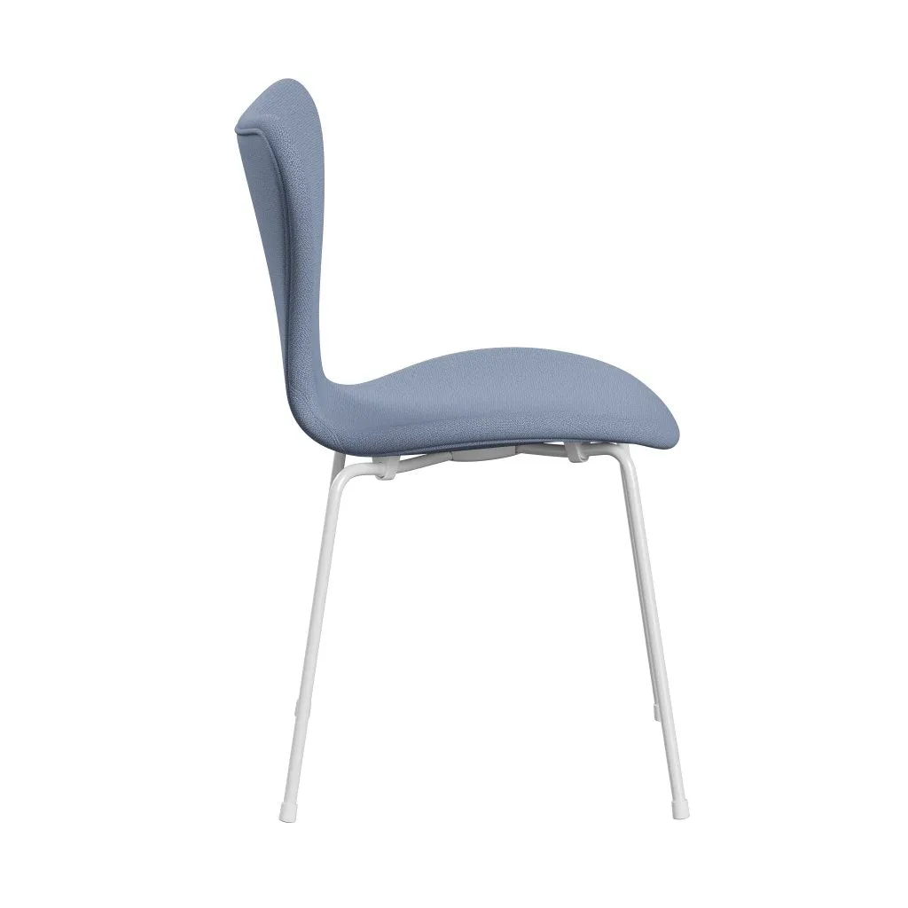 Fritz Hansen Series 7™ Chair Full Upholstery, White/Capture Light Blue (Cp4902)