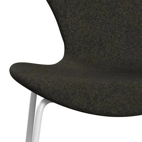 Fritz Hansen Series 7™ Chair Full Upholstery, White/Divina Melange Grey Brown