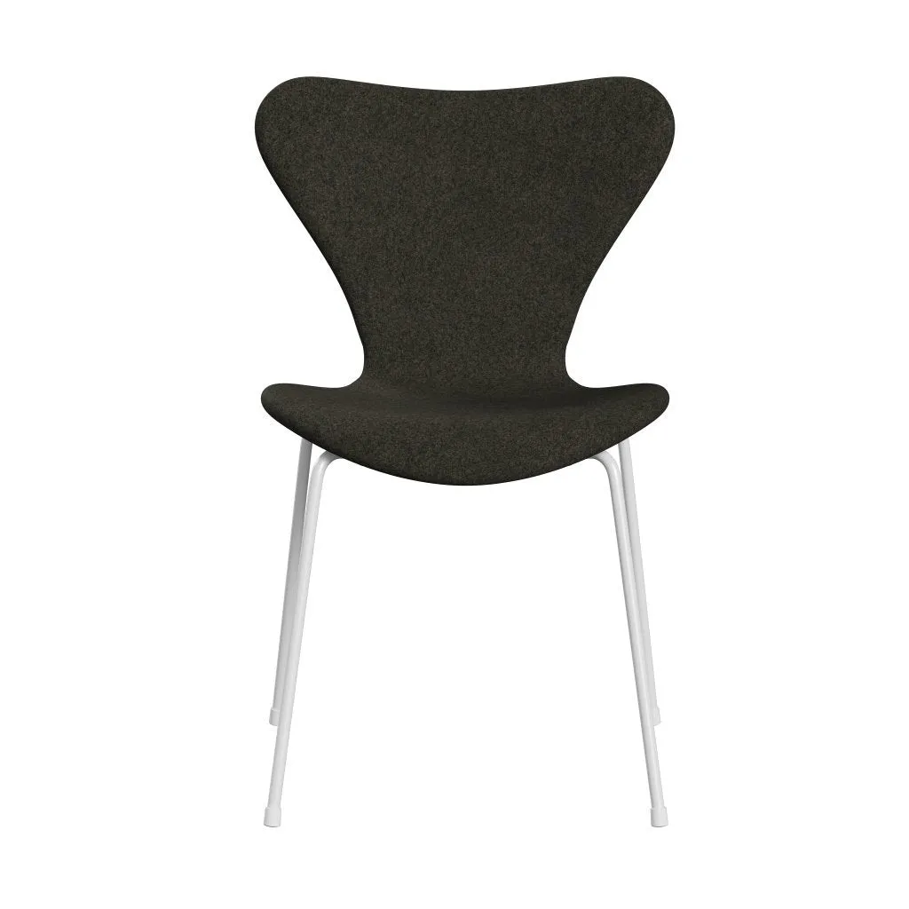 Fritz Hansen Series 7™ Chair Full Upholstery, White/Divina Melange Grey Brown