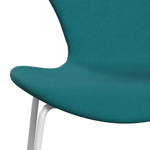 Fritz Hansen Series 7™ Chair Full Upholstery, White/Fame Green Turquoise