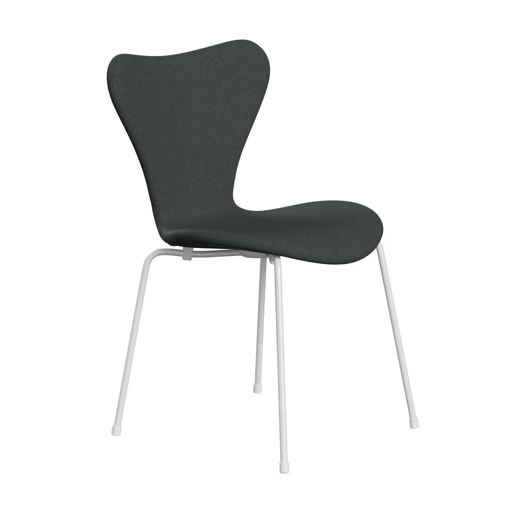 Fritz Hansen Series 7™ Chair Full Upholstery, White/Fiord Medium Grey/Dark Grey