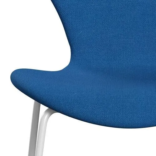 Fritz Hansen Series 7™ Chair Full Upholstery, White/Hallingdal Light Blue