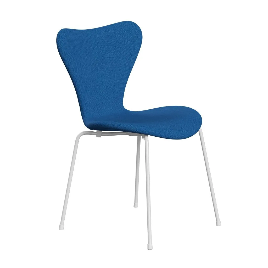 Fritz Hansen Series 7™ Chair Full Upholstery, White/Hallingdal Light Blue