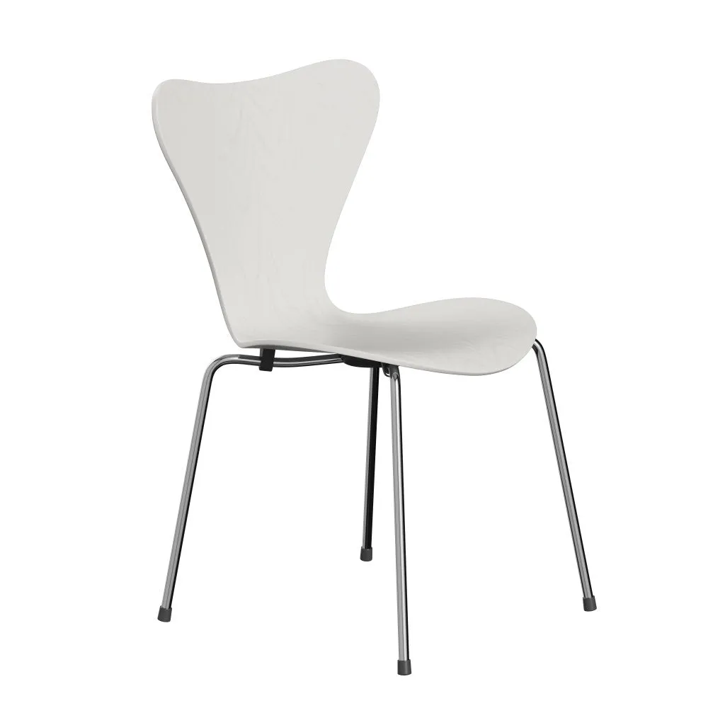 Fritz Hansen Series 7™ Chair Unupholstered, Chrome/Dyed Ash White