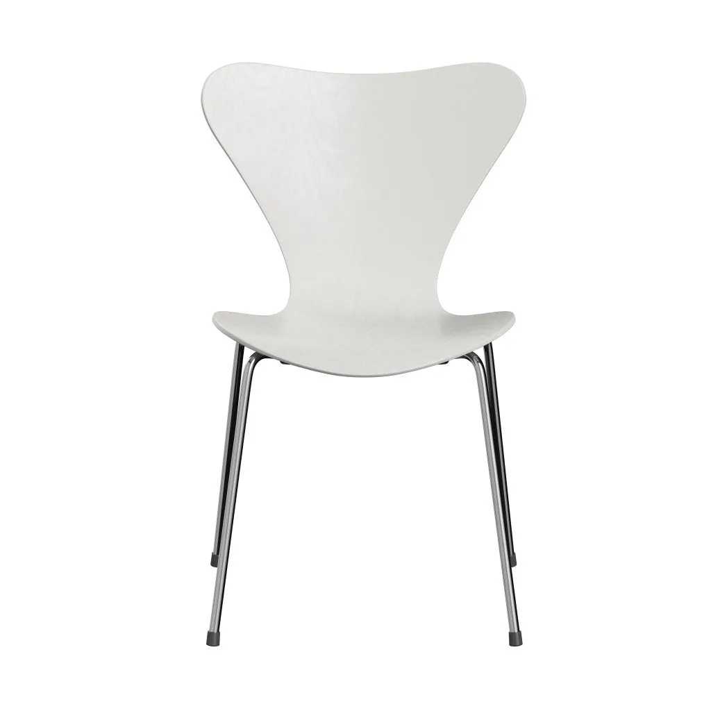 Fritz Hansen Series 7™ Chair Unupholstered, Chrome/Dyed Ash White
