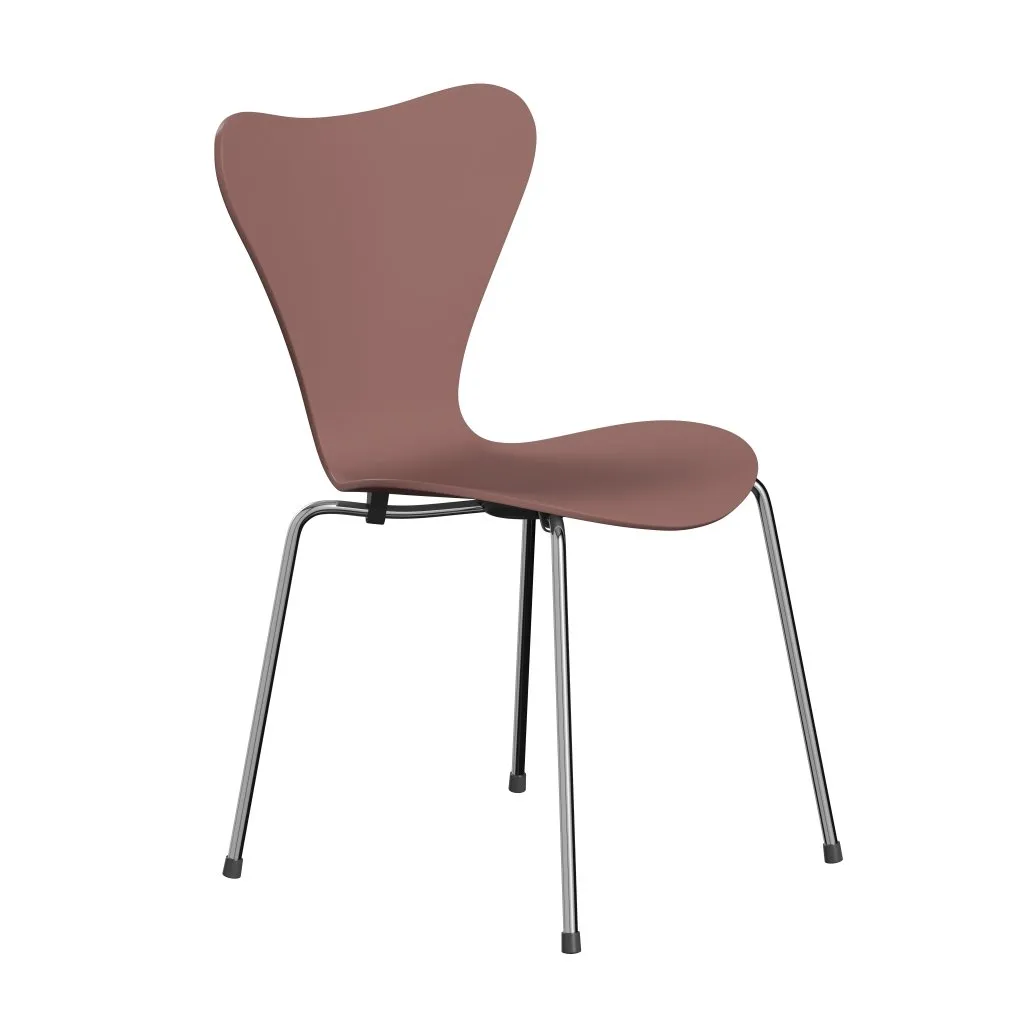 Fritz Hansen Series 7™ Chair Unupholstered, Chrome/Lacquered Wild Rose