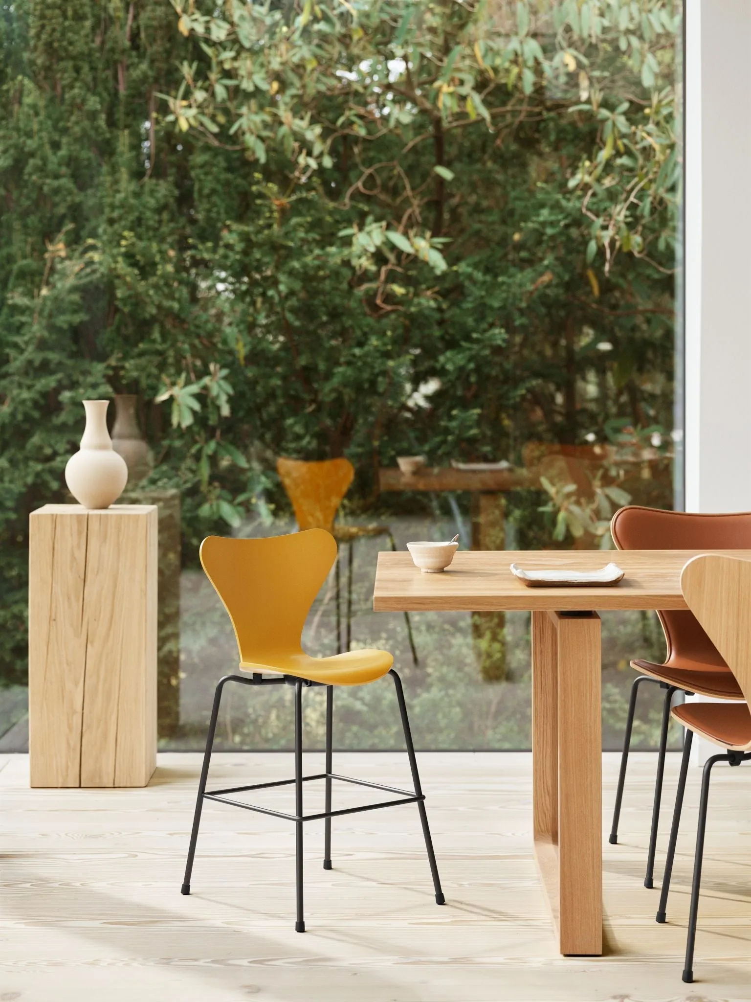 Fritz Hansen Series 7™ Junior Chair, Brown Bronze/Burnt Yellow