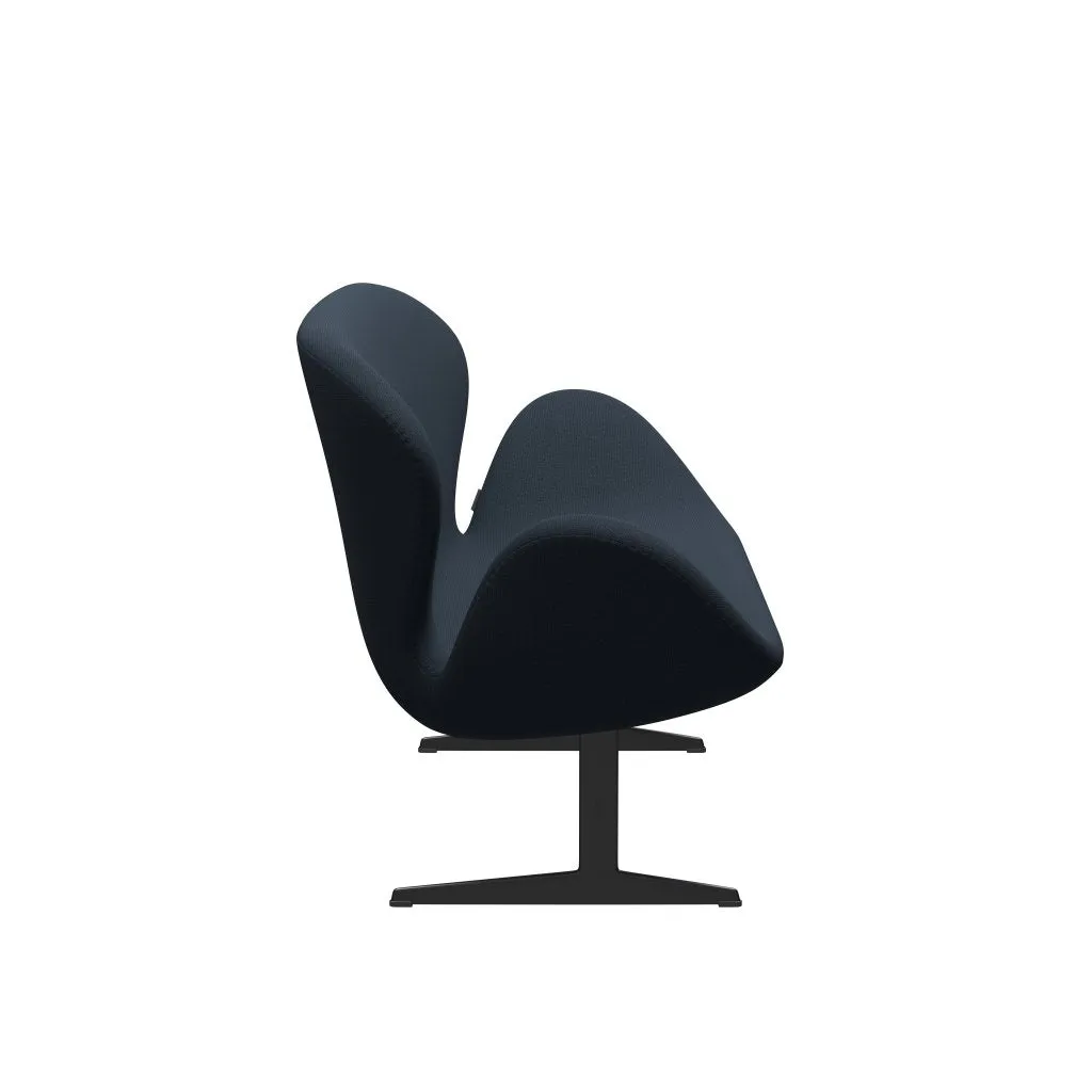 Fritz Hansen Swan™ Sofa 2 Seater, Black Lacquered/Capture Blue