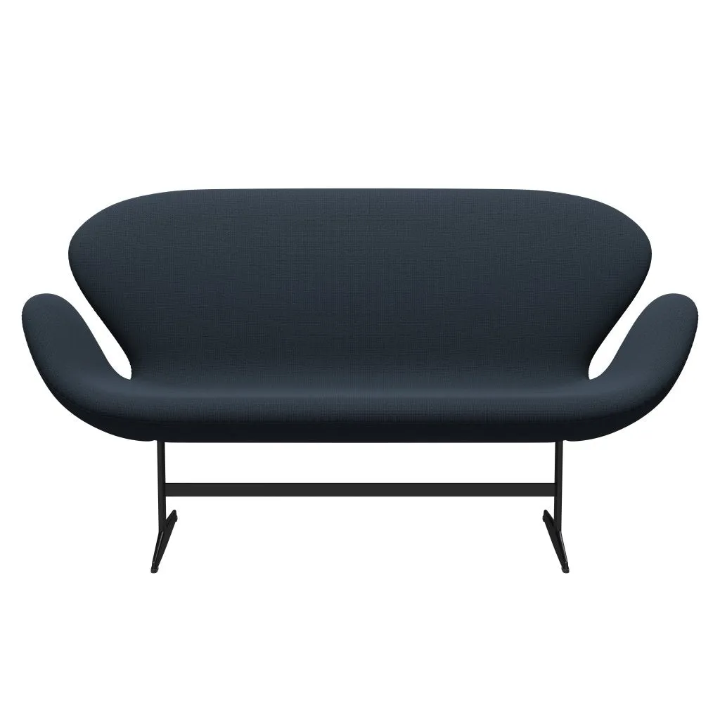 Fritz Hansen Swan™ Sofa 2 Seater, Black Lacquered/Capture Blue