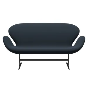 Fritz Hansen Swan™ Sofa 2 Seater, Black Lacquered/Capture Blue