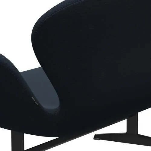 Fritz Hansen Swan™ Sofa 2 Seater, Black Lacquered/Capture Blue