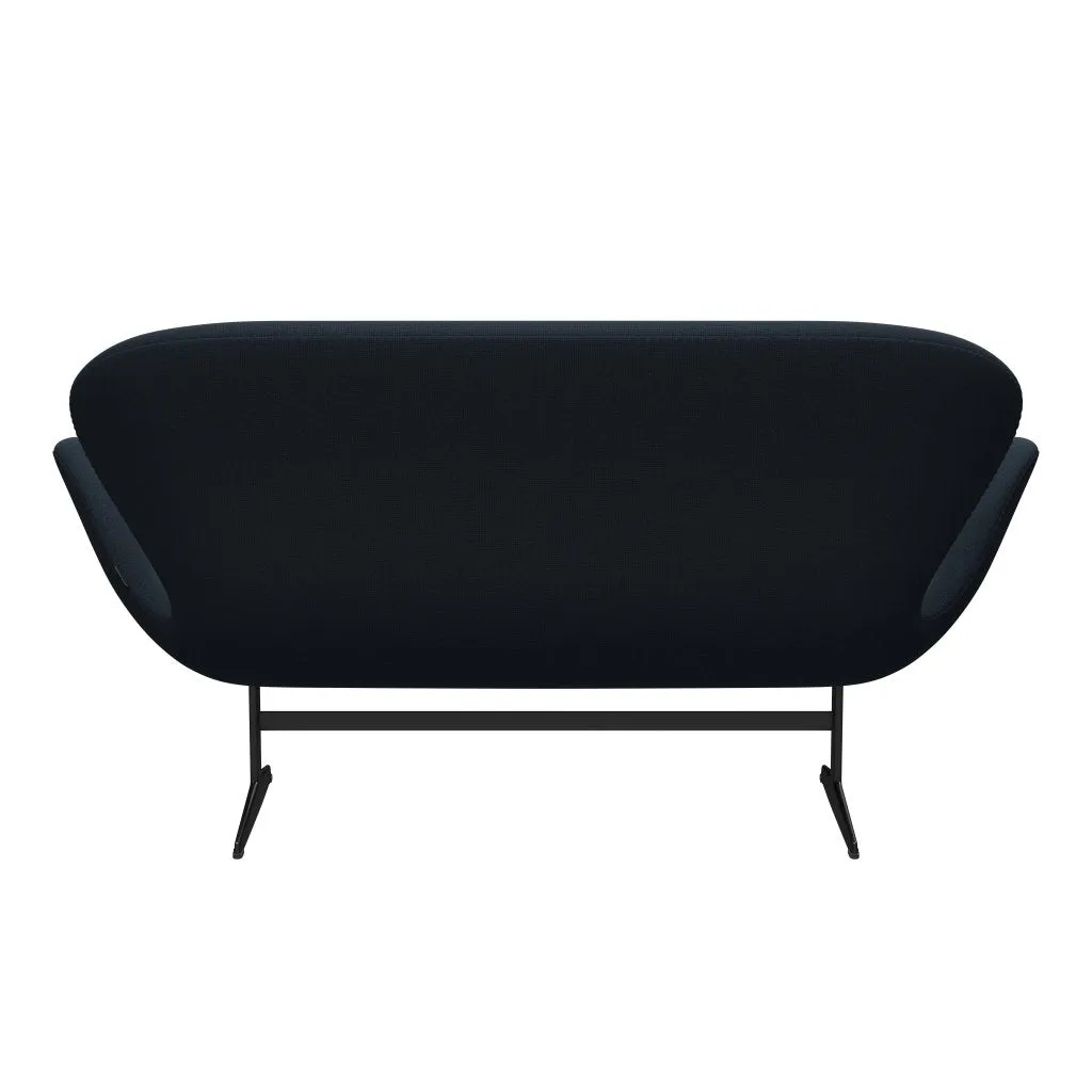 Fritz Hansen Swan™ Sofa 2 Seater, Black Lacquered/Capture Blue
