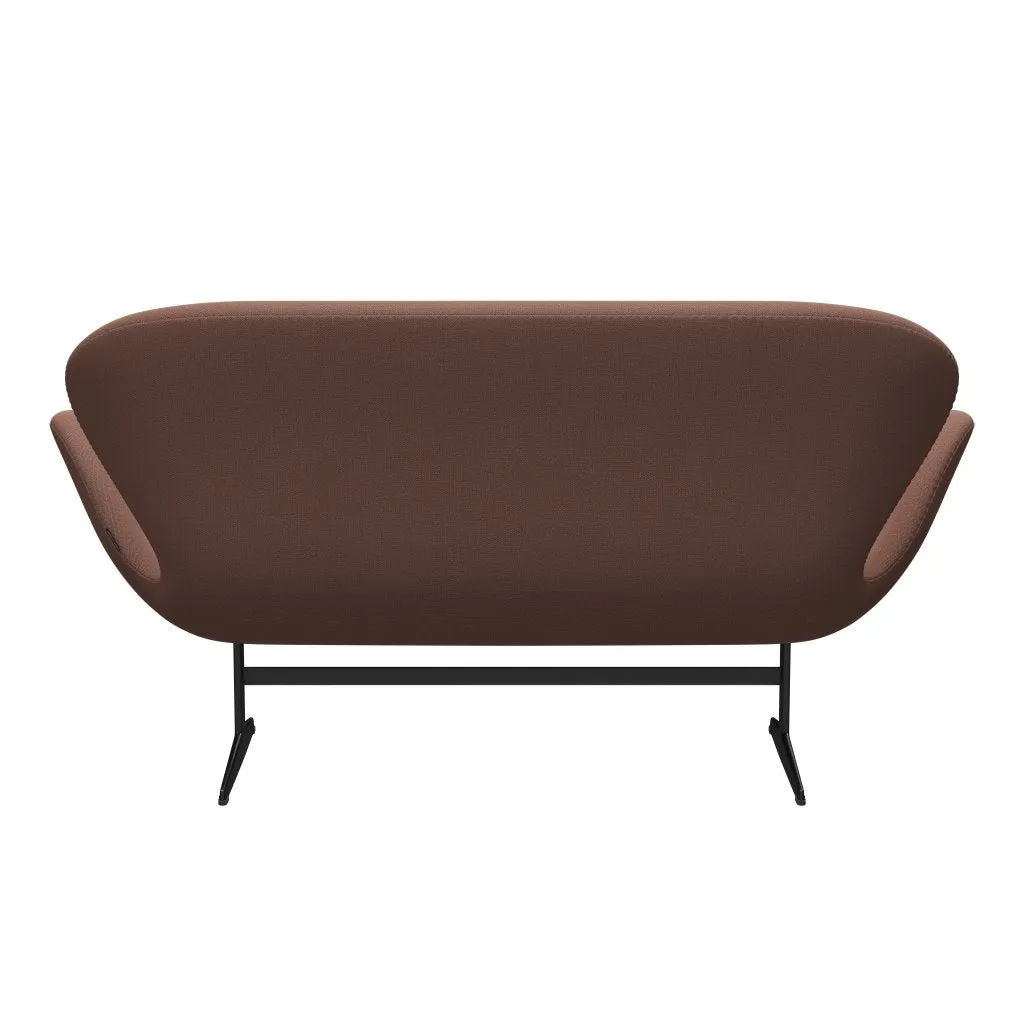 Fritz Hansen Swan™ Sofa 2 Seater, Black Lacquered/Capture Brick/Red