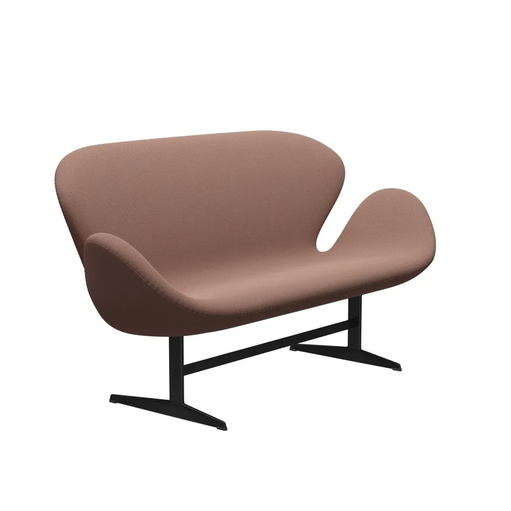 Fritz Hansen Swan™ Sofa 2 Seater, Black Lacquered/Capture Brick/Red
