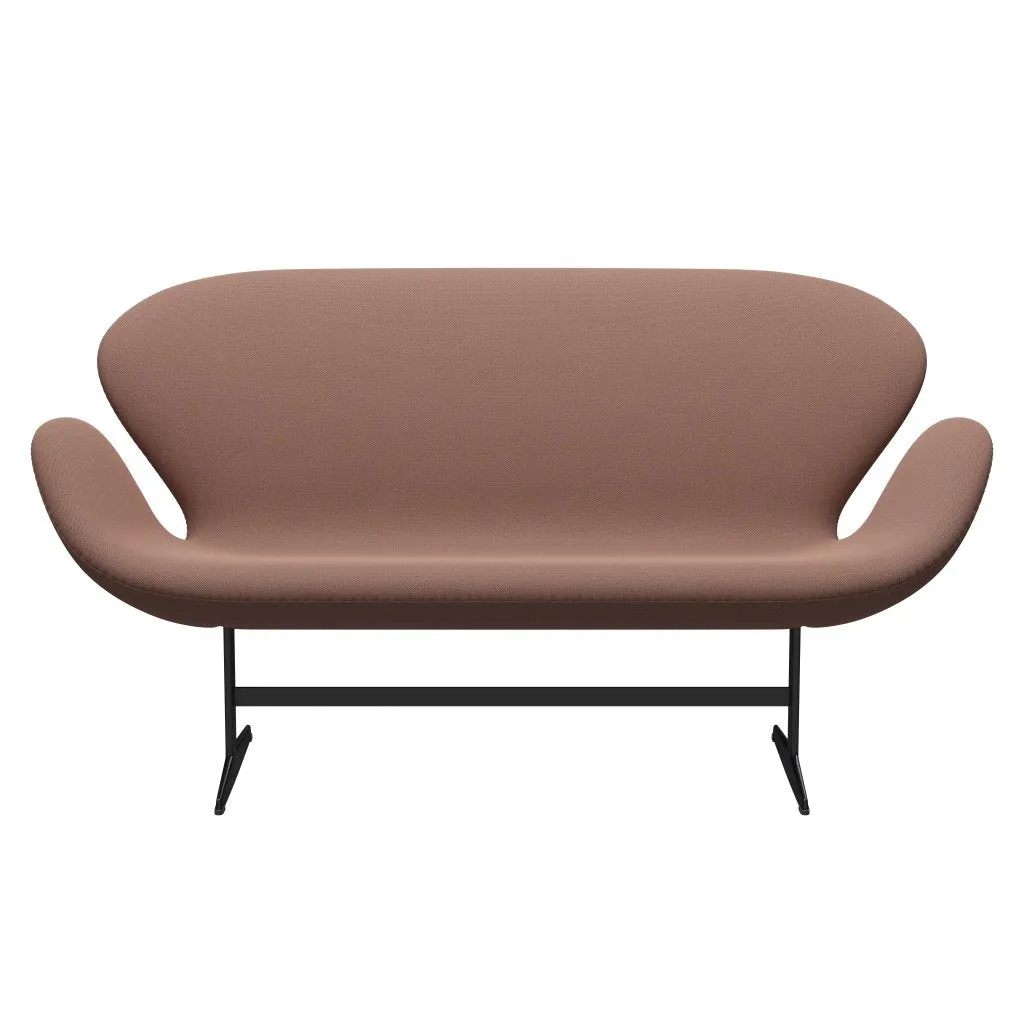 Fritz Hansen Swan™ Sofa 2 Seater, Black Lacquered/Capture Brick/Red