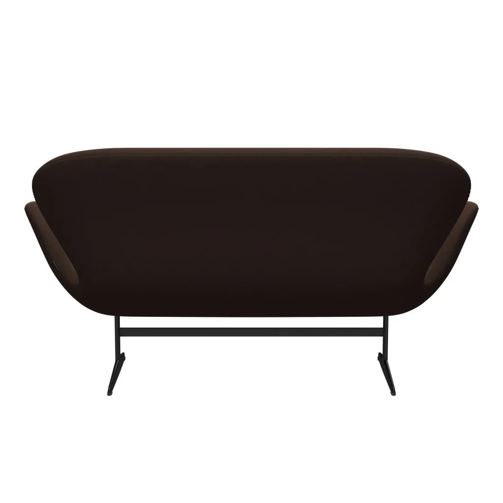 Fritz Hansen Swan™ Sofa 2 Seater, Black Lacquered/Capture Chocolate Brown