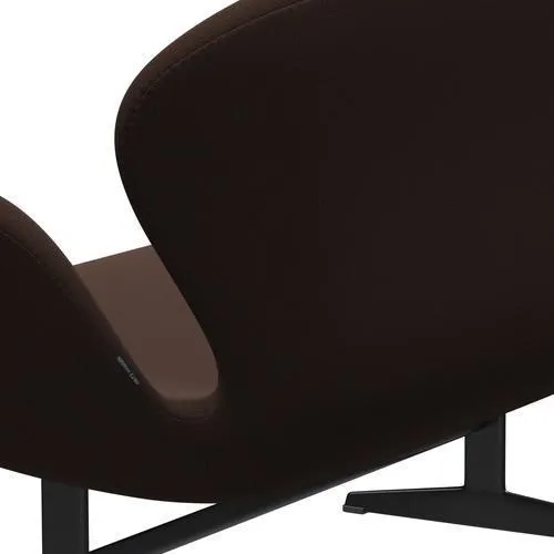 Fritz Hansen Swan™ Sofa 2 Seater, Black Lacquered/Capture Chocolate Brown
