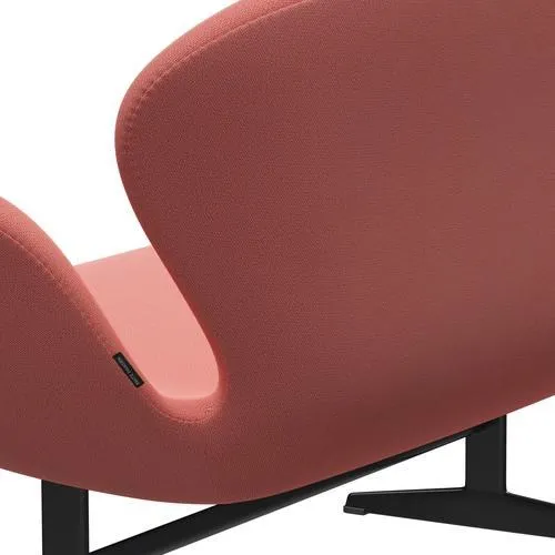 Fritz Hansen Swan™ Sofa 2 Seater, Black Lacquered/Capture Coral