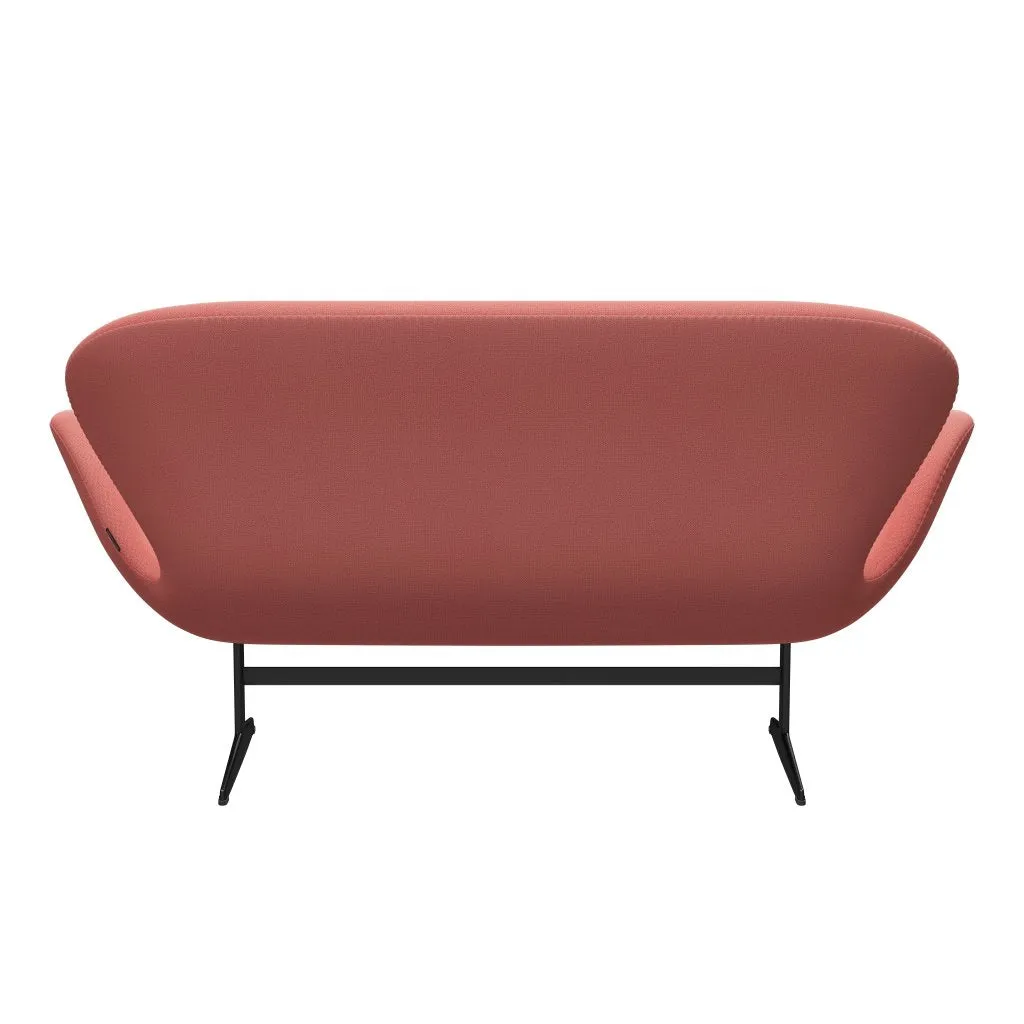 Fritz Hansen Swan™ Sofa 2 Seater, Black Lacquered/Capture Coral