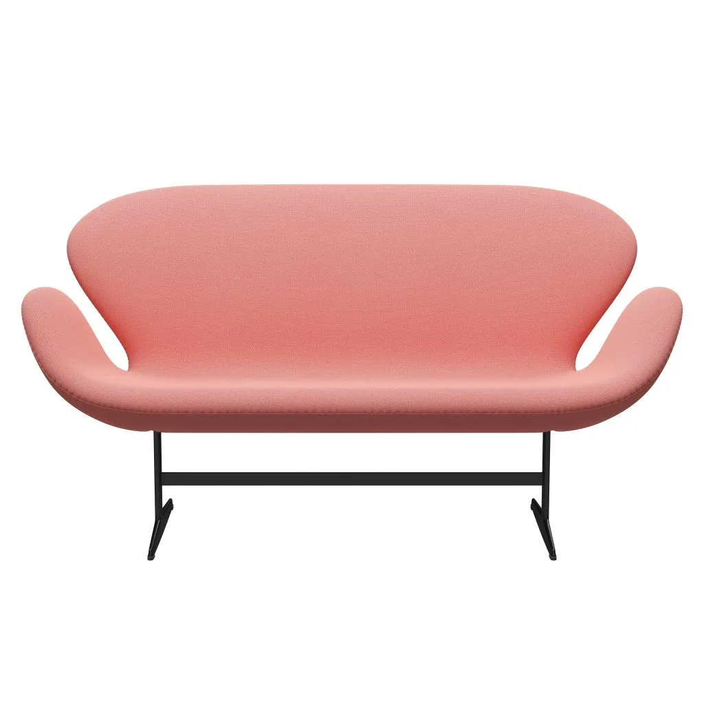 Fritz Hansen Swan™ Sofa 2 Seater, Black Lacquered/Capture Coral