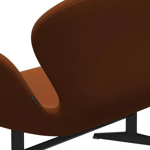 Fritz Hansen Swan™ Sofa 2 Seater, Black Lacquered/Capture Rust/Orange