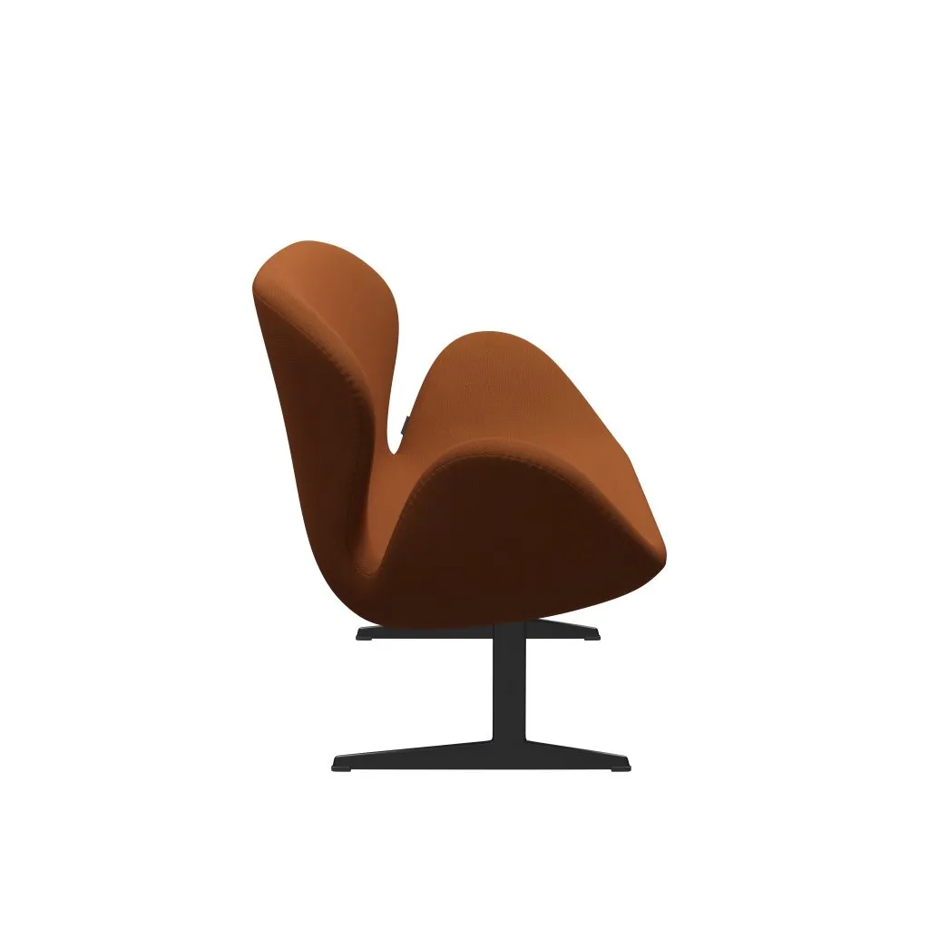 Fritz Hansen Swan™ Sofa 2 Seater, Black Lacquered/Capture Rust/Orange