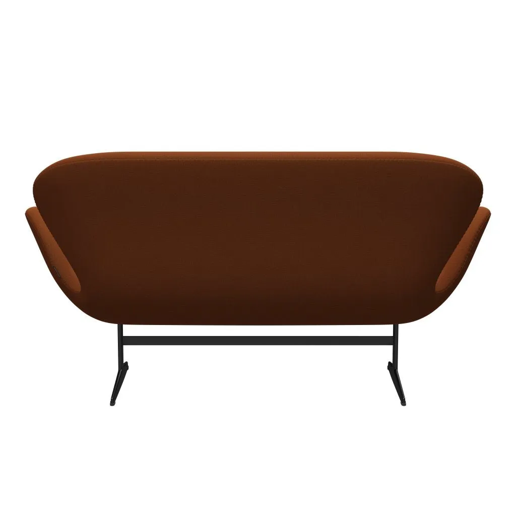 Fritz Hansen Swan™ Sofa 2 Seater, Black Lacquered/Capture Rust/Orange