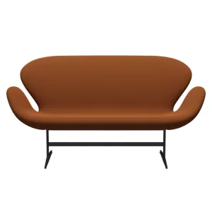 Fritz Hansen Swan™ Sofa 2 Seater, Black Lacquered/Capture Rust/Orange