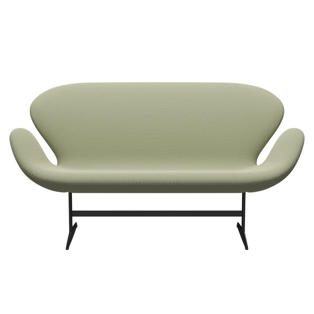 Fritz Hansen Swan™ Sofa 2 Seater, Black Lacquered/Capture Soft Green
