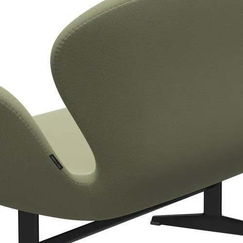 Fritz Hansen Swan™ Sofa 2 Seater, Black Lacquered/Capture Soft Green