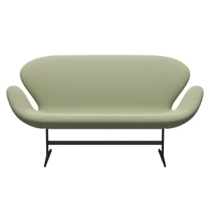 Fritz Hansen Swan™ Sofa 2 Seater, Black Lacquered/Capture Soft Green