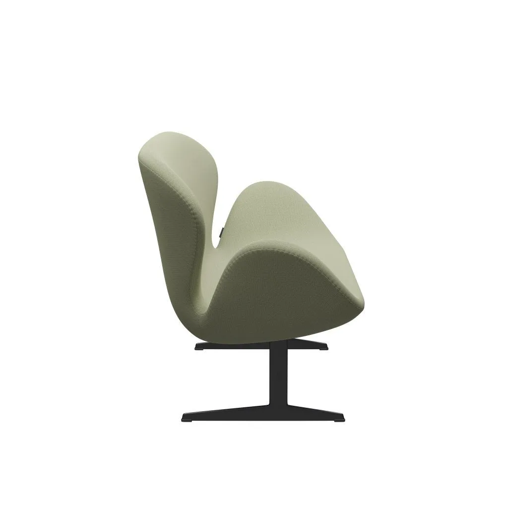 Fritz Hansen Swan™ Sofa 2 Seater, Black Lacquered/Capture Soft Green